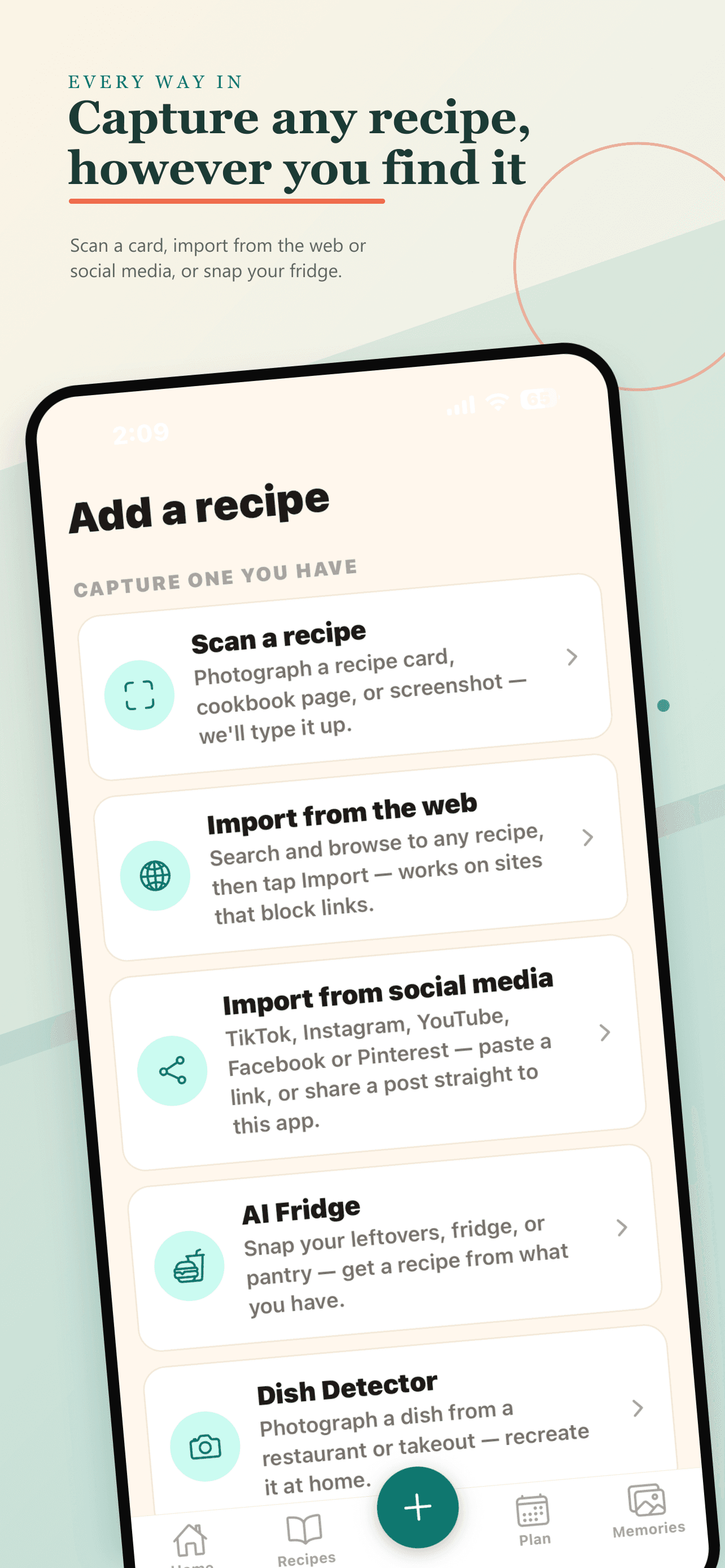 Scanning a handwritten recipe card in the Recipes We Share iPhone app
