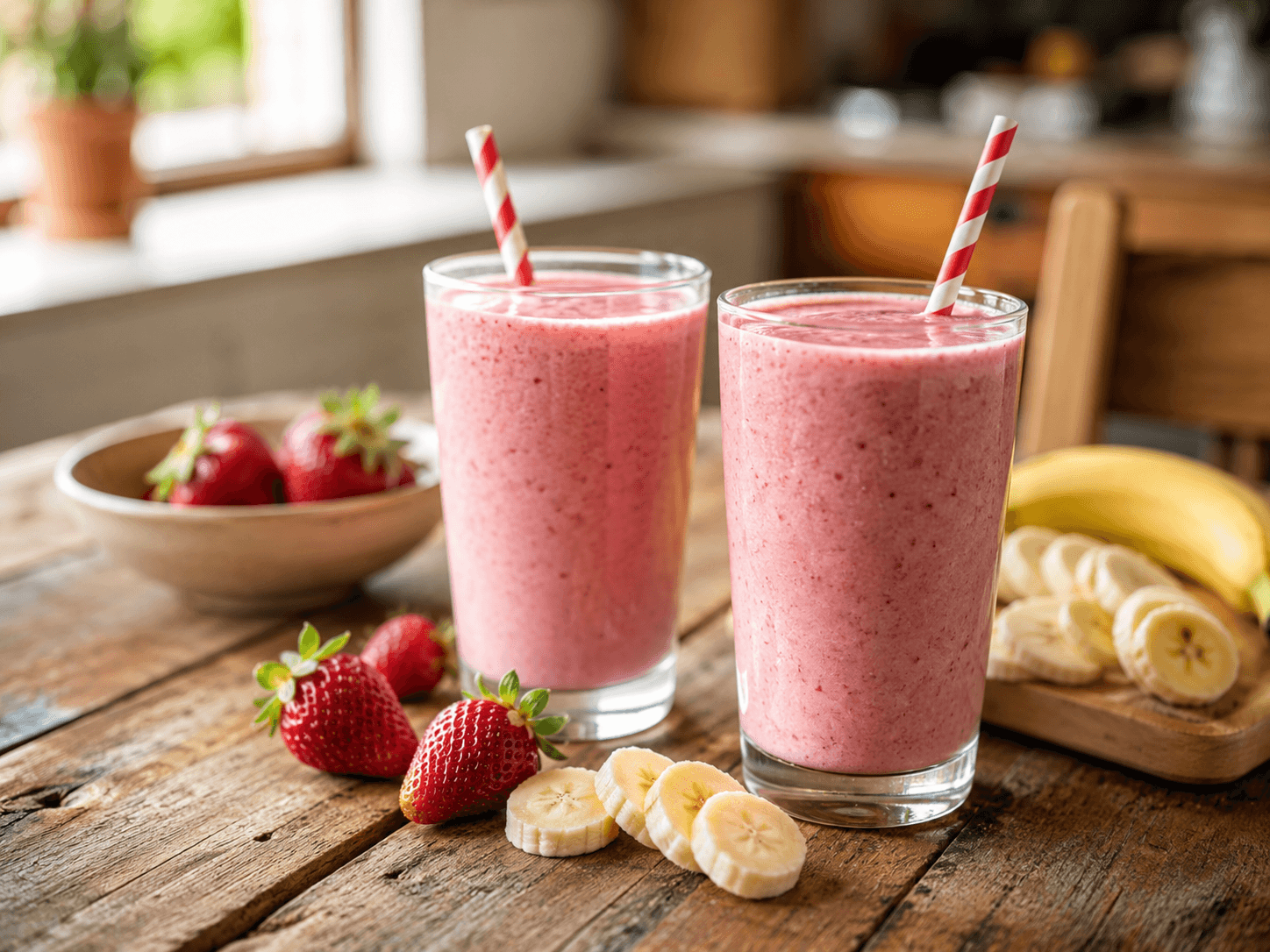 Strawberry-Banana Breakfast Smoothie